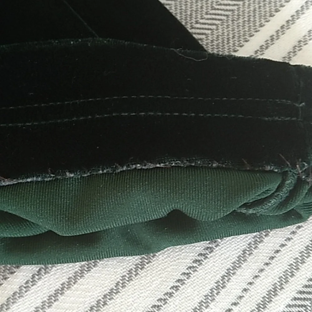 Valenti Women's Size Small Forest/Hunter Green Velvet Pull On Pants *Altered* - Picture 12 of 13
